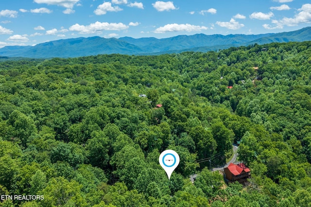2261 Beach Front Dr, Sevierville, TN 37876 - bird's eye view of a heavily wooded area and a mountainous background