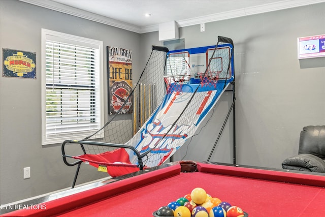 2837 Willa View Dr, Pigeon Forge, TN 37863 - recreation room with crown molding and billiards