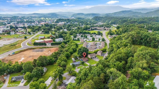 2837 Willa View Dr, Pigeon Forge, TN 37863 - aerial overview of property's location with a mountain backdrop