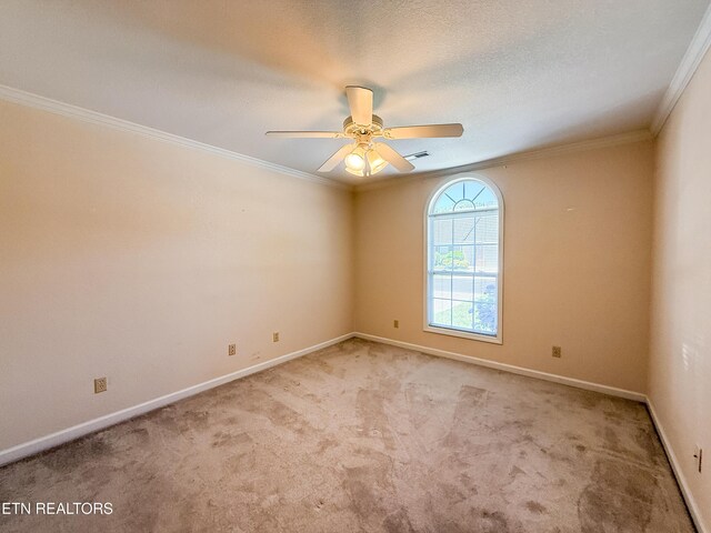 11104 Joiner Way, Knoxville, TN 37934 - unfurnished room featuring light colored carpet, crown molding, a ceiling fan, and baseboards