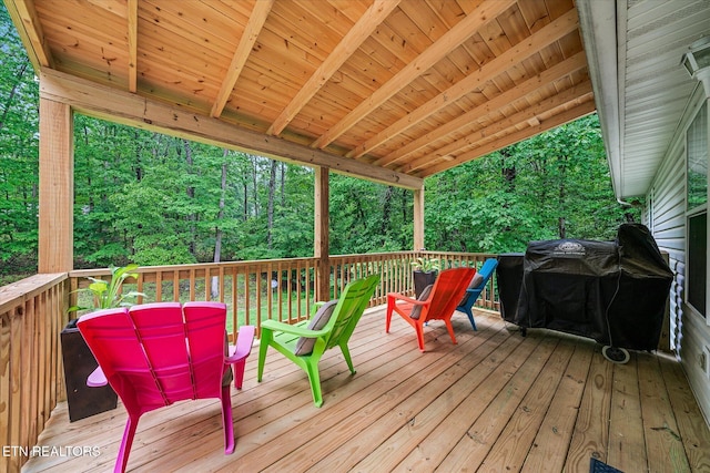 2236 Spruce Loop, Crossville, TN 38555 - deck with area for grilling and a forest view