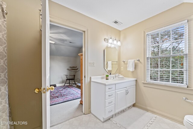 827 Knight Bridge Rd, Maryville, TN 37803 - ensuite bathroom with vanity, baseboards, toilet, and tile patterned floors