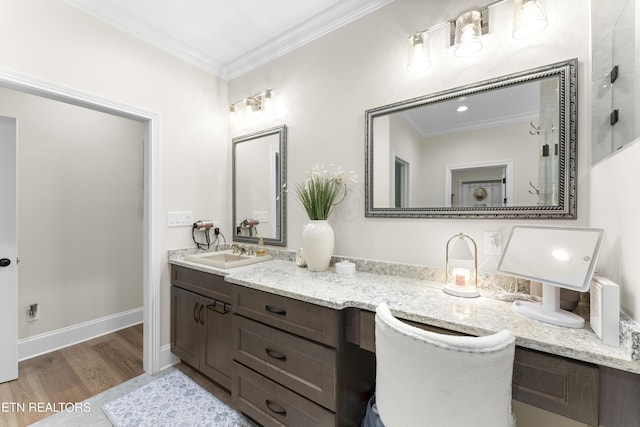 101 Dudala Way, Loudon, TN 37774 - bathroom featuring double vanity, crown molding, and wood finished floors