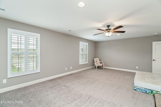 128 Hackberry St, Oak Ridge, TN 37830 - unfurnished room featuring ceiling fan, carpet, baseboards, and recessed lighting