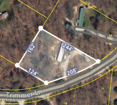 489 Trimmer Ln, Jamestown, TN 38556 - aerial map of property and surrounding area with property parcel outlined