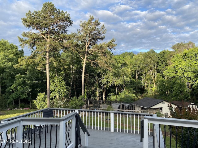 318 Deer Trail Dr, Dandridge, TN 37725 - wooden terrace with a lawn