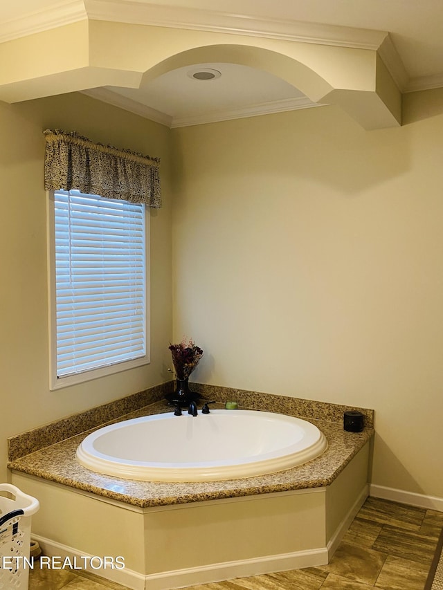 318 Deer Trail Dr, Dandridge, TN 37725 - bathroom with a bath and crown molding
