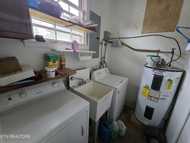288 Machine Branch Rd, Ewing, VA 24248 - laundry area with electric water heater and independent washer and dryer