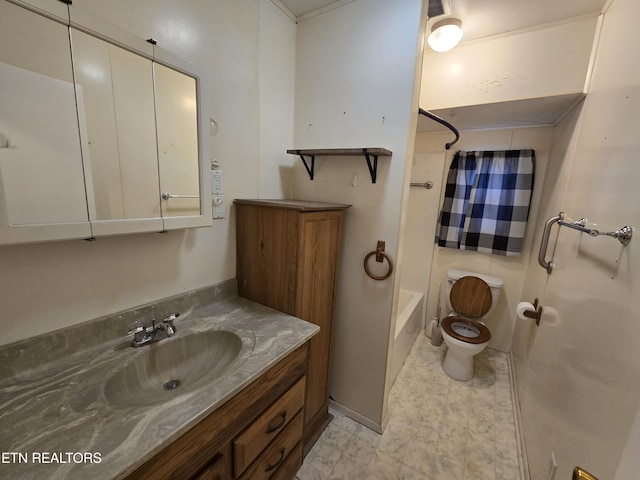 288 Machine Branch Rd, Ewing, VA 24248 - bathroom with vanity, toilet, and shower / tub combo with curtain