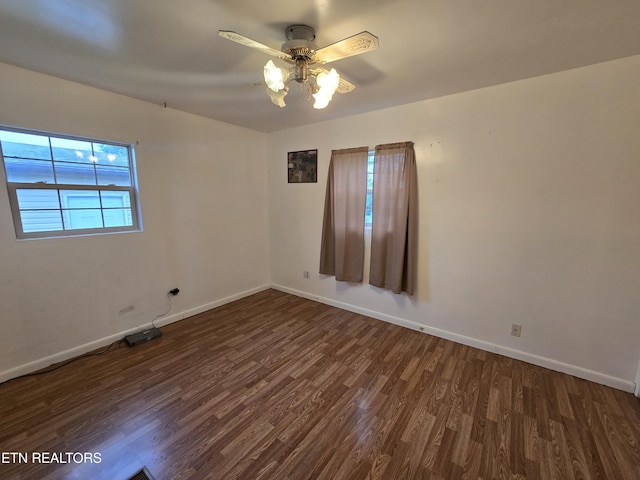 288 Machine Branch Rd, Ewing, VA 24248 - unfurnished room featuring wood finished floors, a ceiling fan, and baseboards