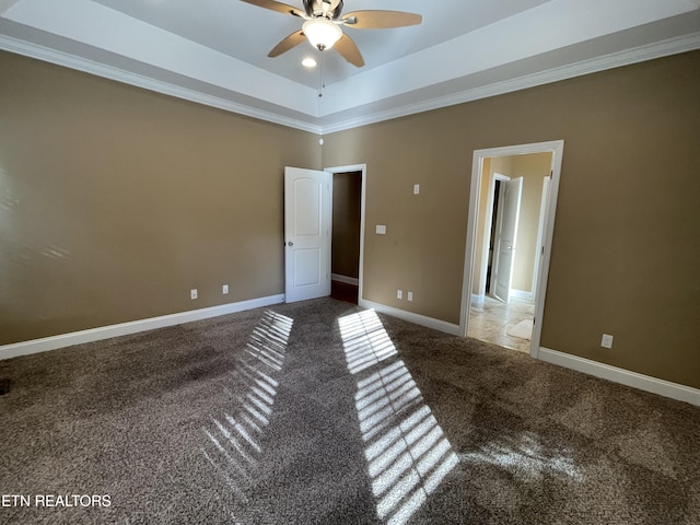 103 Crossroads Blvd, Oak Ridge, TN 37830 - unfurnished bedroom featuring carpet floors, baseboards, a ceiling fan, and a raised ceiling