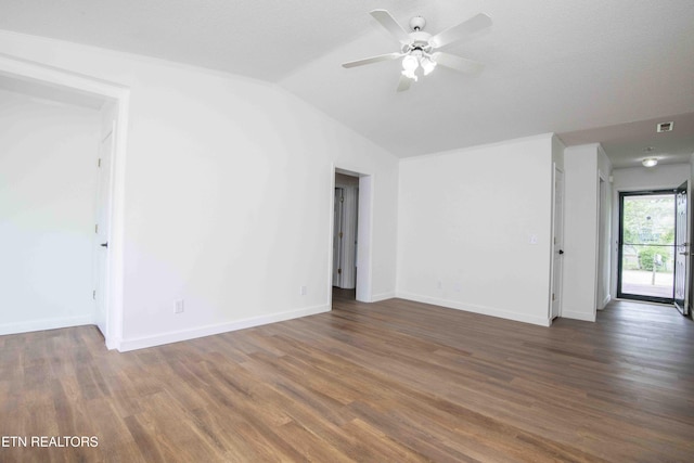 1713 Sails Way, Knoxville, TN 37932 - spare room featuring lofted ceiling, wood finished floors, ceiling fan, and baseboards