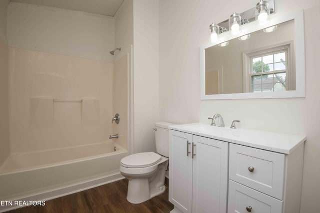 1713 Sails Way, Knoxville, TN 37932 - bathroom featuring toilet, vanity, wood finished floors, and shower / bath combination