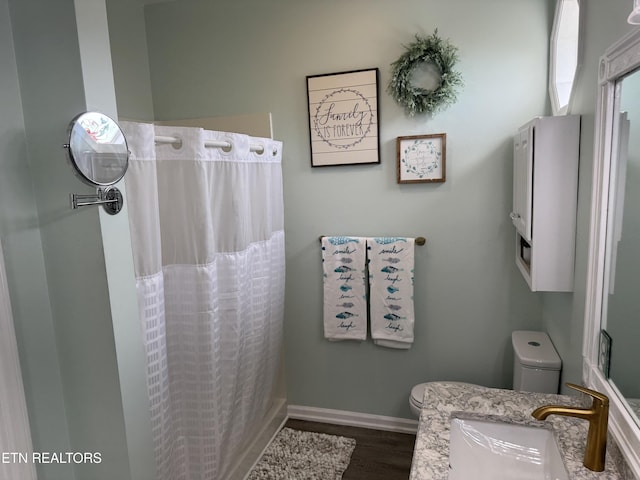 740 Sterchi Park Way Unit F7, Knoxville, TN 37912 - full bath featuring toilet, wood finished floors, vanity, and curtained shower