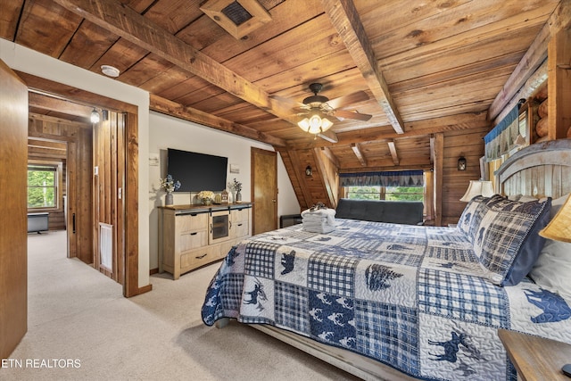3509 Ginseng Way, Sevierville, TN 37862 - bedroom featuring wooden ceiling with exposed beams and light colored carpet