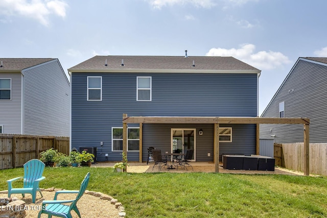 12017 Spearmint Ln, Knoxville, TN 37932 - rear view of property with a jacuzzi, a patio area, and cooling unit