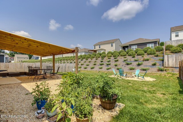 12017 Spearmint Ln, Knoxville, TN 37932 - view of yard with a fire pit and a patio
