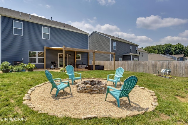12017 Spearmint Ln, Knoxville, TN 37932 - back of house with a fire pit and a patio area