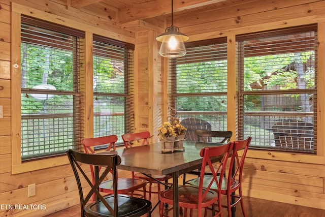 2377 Alpine Village Way, Pigeon Forge, TN 37862 - dining room with wood walls and beam ceiling