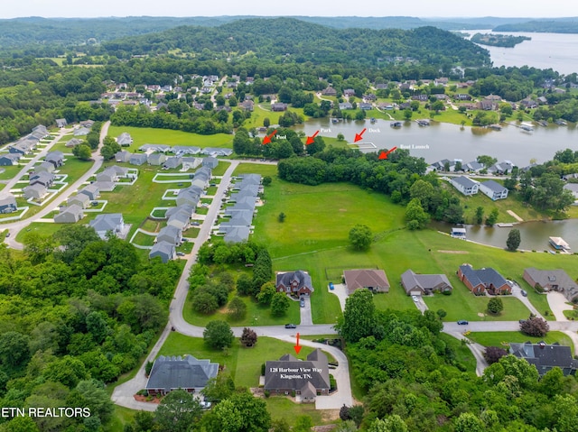 128 Harbour View Way, Kingston, TN 37763 - aerial perspective of suburban area featuring a nearby body of water