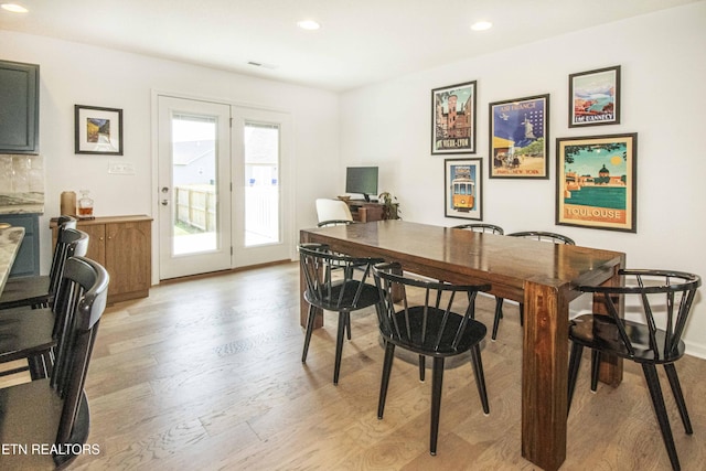 3250 Truitt Path Ln, Knoxville, TN 37931 - dining space with light wood-style floors, recessed lighting, and a desk