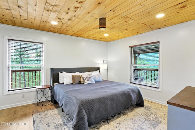 3050 Patty View Way, Sevierville, TN 37862 - bedroom with multiple windows, recessed lighting, wood finished floors, baseboards, and wood ceiling