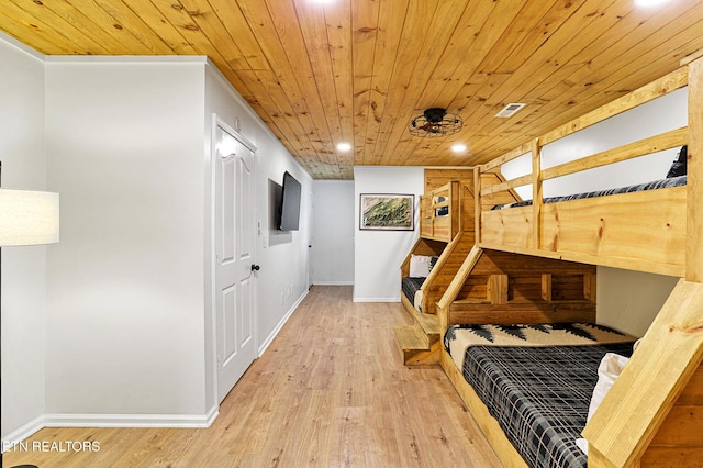 3050 Patty View Way, Sevierville, TN 37862 - bedroom featuring wooden ceiling, wood finished floors, baseboards, and recessed lighting