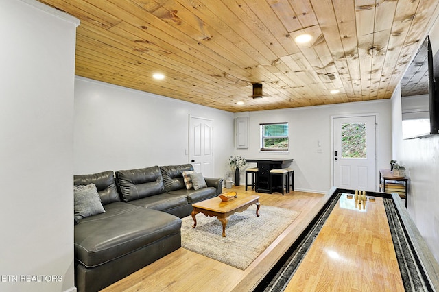 3050 Patty View Way, Sevierville, TN 37862 - living area featuring wood ceiling, wood finished floors, and recessed lighting