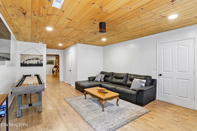 3050 Patty View Way, Sevierville, TN 37862 - living area featuring recessed lighting, light wood-style flooring, and wooden ceiling