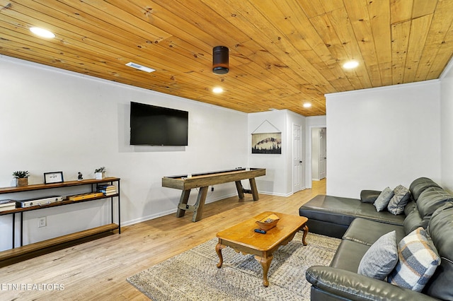 3050 Patty View Way, Sevierville, TN 37862 - living room with wood ceiling, recessed lighting, wood finished floors, and baseboards