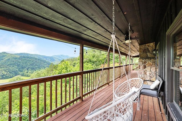 3050 Patty View Way, Sevierville, TN 37862 - wooden terrace with a mountain view and a forest view