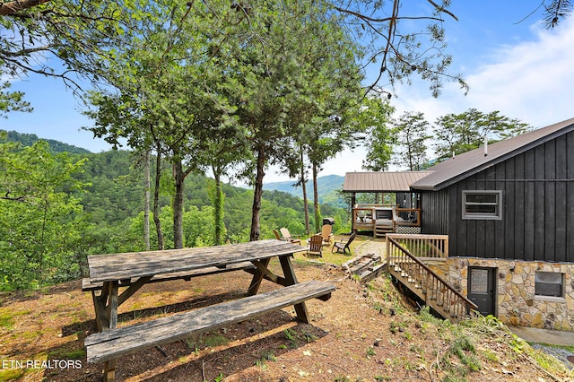 3050 Patty View Way, Sevierville, TN 37862 - view of yard with a deck with mountain view and stairway