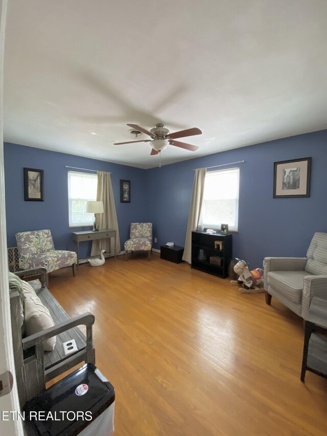 106 Apache Rd, Maryville, TN 37804 - living room with wood finished floors and ceiling fan