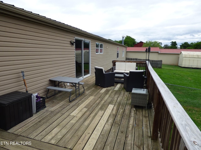 395 E Dumplin Valley Rd, Jefferson City, TN 37760 - deck featuring an outdoor living space and a yard