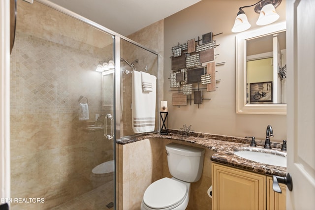 407 Tecumseh Pt, Loudon, TN 37774 - bathroom with toilet, vanity, and a stall shower