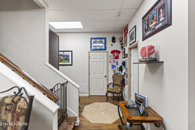 407 Tecumseh Pt, Loudon, TN 37774 - foyer with a paneled ceiling, wood finished floors, stairs, and baseboards