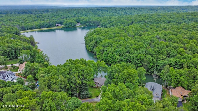 45 Calderwood Cir, Fairfield Glade, TN 38558 - drone / aerial view of a heavily wooded area and a large body of water