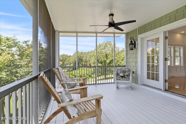 309 Southshore Dr, Greenback, TN 37742 - sunroom with a ceiling fan
