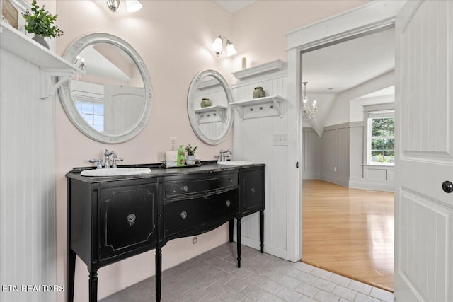 309 Southshore Dr, Greenback, TN 37742 - full bathroom with double vanity and wood finished floors