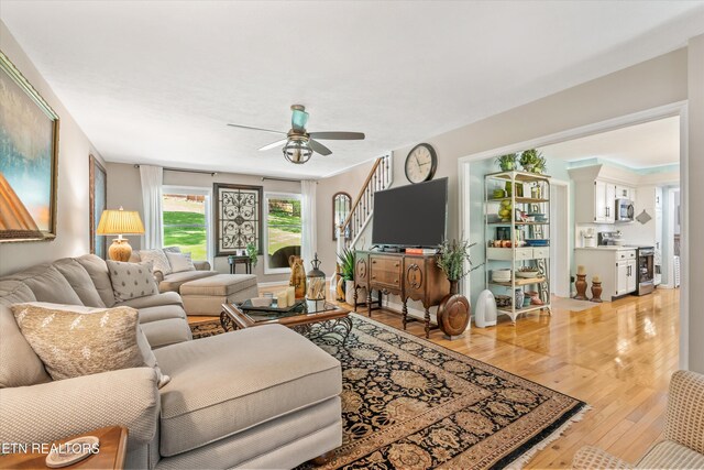 109 Cheeskogili Way, Loudon, TN 37774 - living room featuring ceiling fan and light wood-type flooring