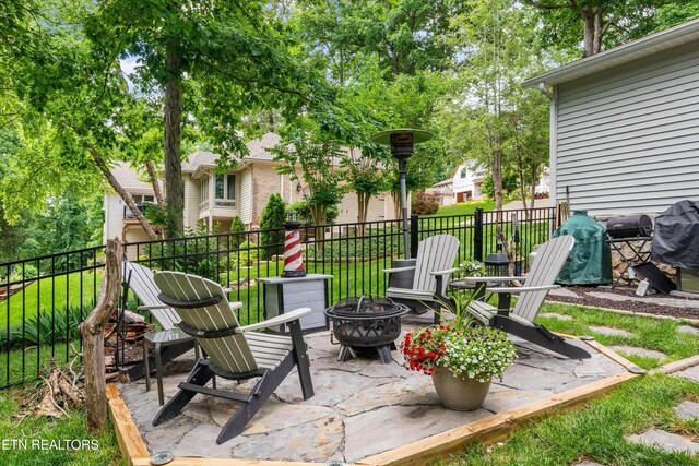 109 Cheeskogili Way, Loudon, TN 37774 - view of patio featuring a fire pit and area for grilling