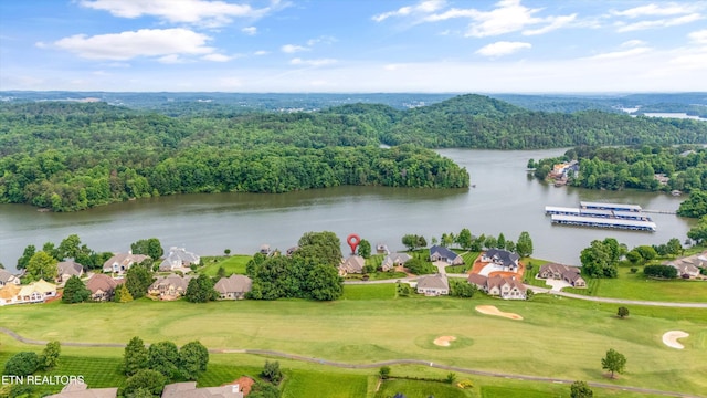 325 Pineberry Dr, Vonore, TN 37885 - aerial view of residential area featuring a large body of water, a heavily wooded area, and a local golf course