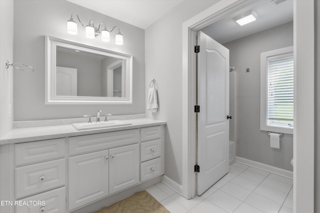 325 Pineberry Dr, Vonore, TN 37885 - full bath with vanity, tile patterned floors, bathing tub / shower combination, baseboards, and toilet