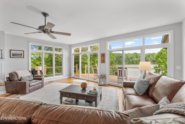 325 Pineberry Dr, Vonore, TN 37885 - living room with a ceiling fan and wood finished floors