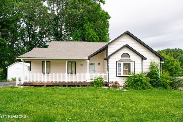 422 Willow Tree Ln, Morristown, TN 37814 - view of front of home featuring covered porch, a front lawn, and roof with shingles