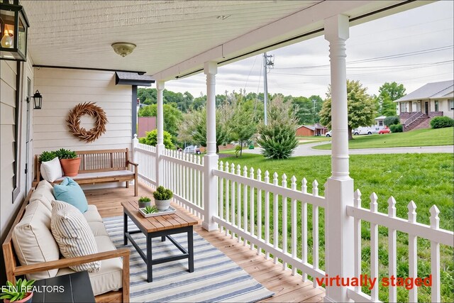 422 Willow Tree Ln, Morristown, TN 37814 - porch with a yard