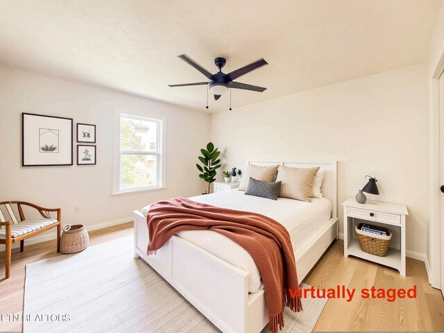 422 Willow Tree Ln, Morristown, TN 37814 - bedroom featuring light wood finished floors and a ceiling fan