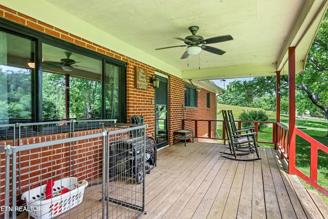 4884 Jones Cove Rd, Cosby, TN 37722 - porch featuring ceiling fan