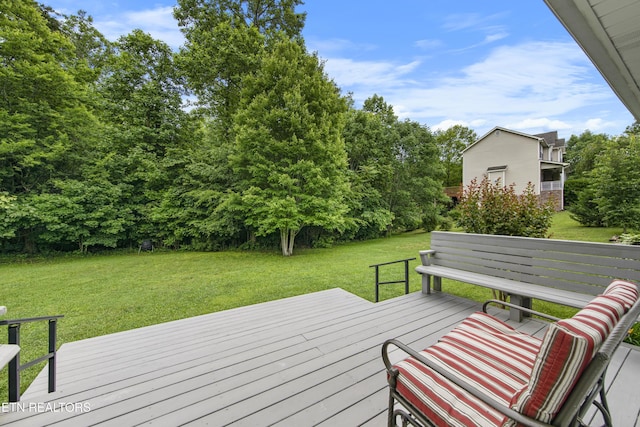 1713 Haley Glenn Ln, Knoxville, TN 37920 - wooden terrace with a yard and view of scattered trees