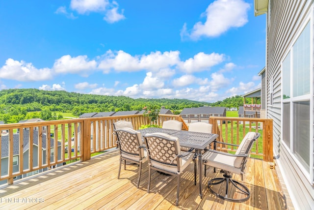 111 Chaseberry Rd, Oak Ridge, TN 37830 - wooden deck featuring outdoor dining area